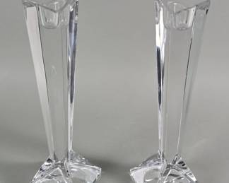 095 Lot 76 Pair of Rosenthal crystal candle holders