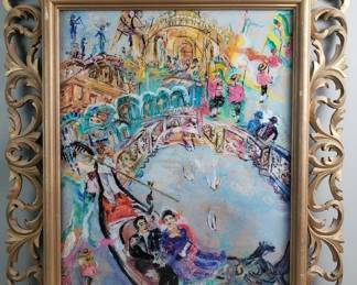 051 Lot 44 Vintage signed Murray Silsby mixed media painting