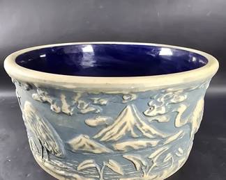 745 Lot 6 Vintage brushware pottery Jardiniere
