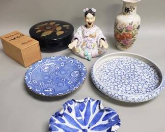 337 Lot 307 Group of Asian porcelain plates vase and