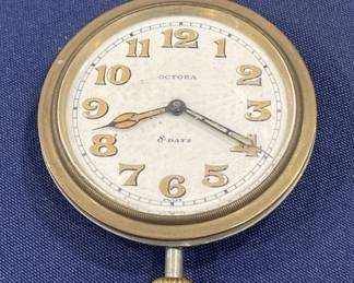 170 Lot 351h Antique Octora eightday desk or car dash clock