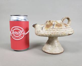629 Lot 391 Vintage pottery oil lamp