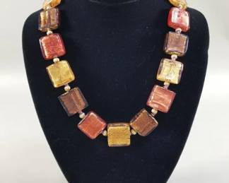 207 Lot 196 Vintage Perini Murano glass Venetian bead necklace
