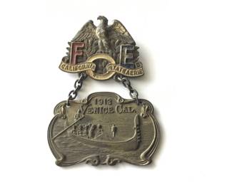 638 Lot 401h Antique 1913 Venice California badge