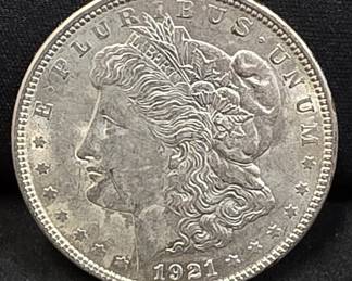 475 Lot 168 1921 Morgan silver dollar coin