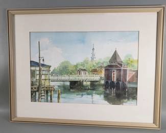 080 Lot 568 John L Schoepfle signed watercolor
