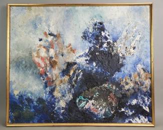 122 Lot 87 Abstract Impressioniststyle impasto oil on panel