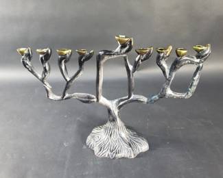 134 Lot 650 Bronze Hanukkah menorah