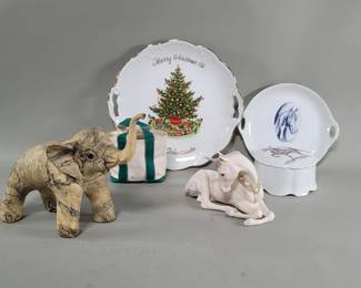 398 Lot 458 Group of ceramic and porcelain plates figures