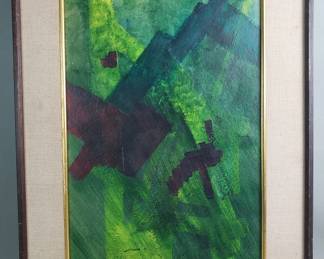 474 Lot 167 Vintage signed Loons abstract style painting