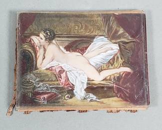 070 Lot 290 Antique signed nude oil painting