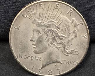 768 Lot 79 1927S Peace silver dollar coin