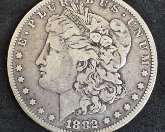 535 Lot 28 1882 Morgan silver dollar coin