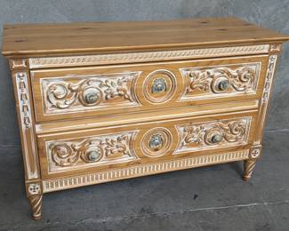 774 Lot 95 Louis XVI style pine two drawer chest