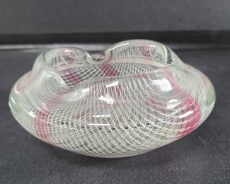 232 Lot 416 Mid century hand blown art glass lattice design