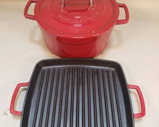 413 Lot 540 Group of Martha Stewart cast iron cookware Dutch