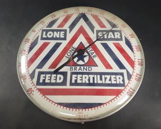 729 Lot 56 Vintage Lone Star feed fertilizer thermometer