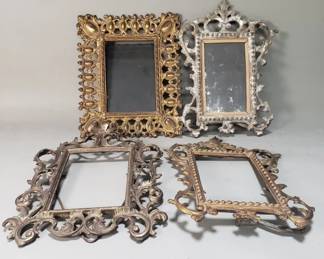 339 Lot 312 Group of vintage ornate metal frames