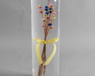712 Lot 516 Vintage cylindrical acrylic tower paperweight