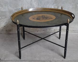 189 Lot 534 Vintage Italian metal coffee table with oval