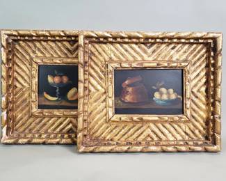 109 Lot 217 Pair of Folk Artstyle oil on panel classical