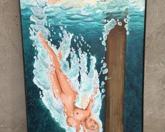 123 Lot 97 Nude oil painting on board