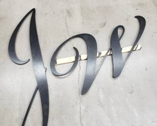 527 Lot 260 JW wood cutout sign two piece