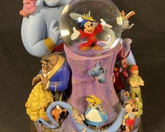 603 Lot 360h Large Wonderful World of Disney snow globe
