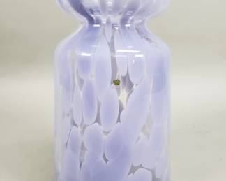 212 Lot 286 Purple and clear art glass vase