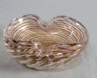 094 Lot 644 Vintage Barovier and Toso style Zebrati Murano