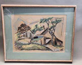 137 Lot 158 Signed P Kenross serigraph Boatyards