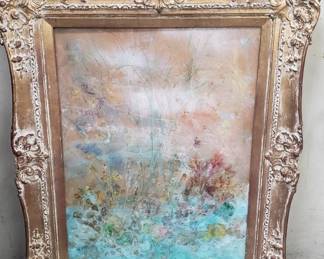 047 Lot 1 Vintage signed Murray Silsby mixed media painting
