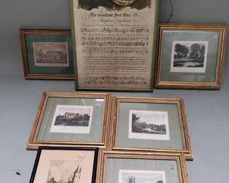 338 Lot 309 Group of vintage engravings and etchings under
