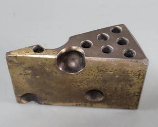 476 Lot 169 Mid century brass tone spelter Swiss cheese w