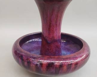 466 Lot 141 Vintage Asian ox blood and lavender pottery vessel