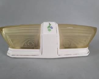 588 Lot 350 Art Deco porcelain and glass slip shade ceiling