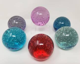 371 Lot 402 Group of Ikea glass sphere paperweights