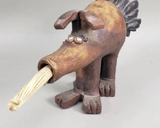 494 Lot 194 Signed T Jones ant eater pottery figurine