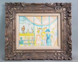 112 Lot 227 Signed Rose Mary Chudacoff oil on canvas Puppets