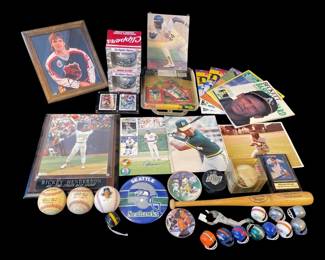283 Lot 398h Lot of sport Items cards autographs baseballs