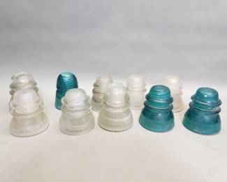 431 Lot 599 Group of vintage glass insulators