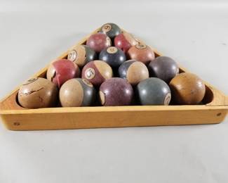 342 Lot 329 Group of antique billiard balls