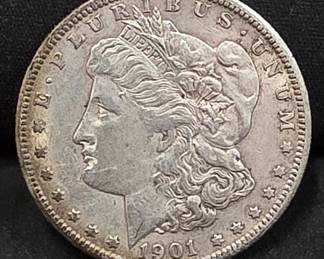 740 Lot 59 1901O Morgan silver dollar coin