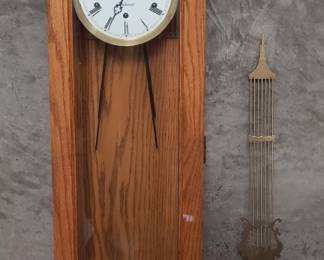 524 Lot 258 Westwood oak wall clock with key