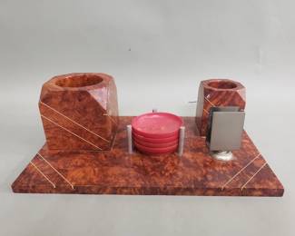 156 Lot 149 Maitland Smith style executive desk organizer
