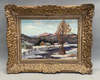 078 Lot 501 Signed Impressionist oil on panel depicting a