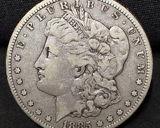 618 Lot 373 1885S Morgan silver dollar coin