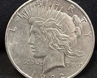 502 Lot 208 1922 Peace silver dollar coin