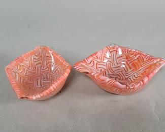 322 Lot 147 Pair of vintage hand blown glass bowl
