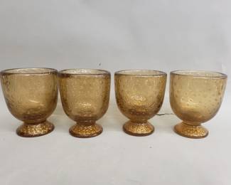 320 Lot 140 Four Midcentury Modern bubble thumbprint footed